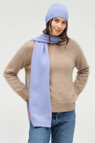 Baby Blue Melange Wool-Cashmere Scarf