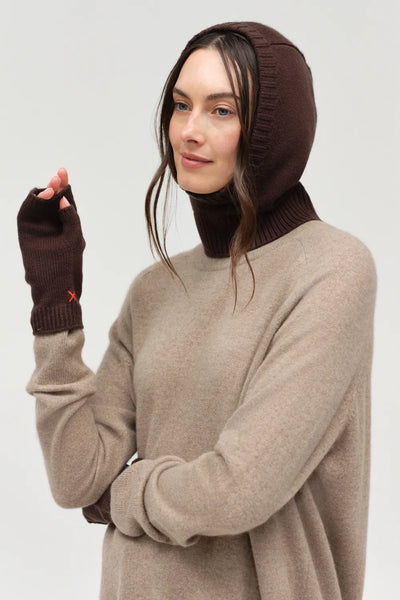 Chocolate Wool-Cashmere Balaclava