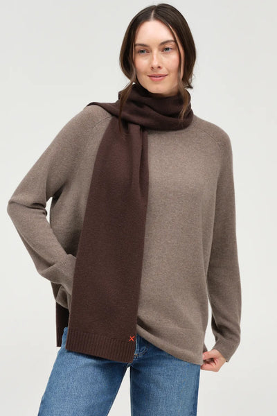 Chocolate Wool-Cashmere Scarf Hood