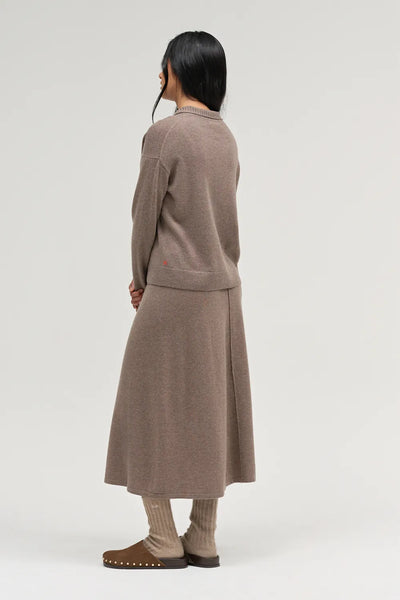 Mushroom Wool-Cashmere Collared Sweater