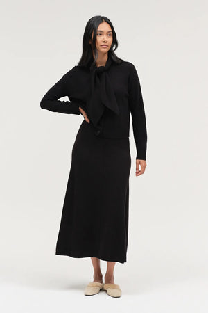 black-wool-cashmere-tie-neck-cardigan