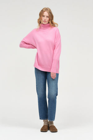 flamingo-pink-pure-cashmere-rollneck-sweater