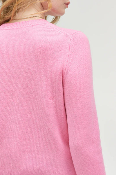 Flamingo-Pink Pure Cashmere Camille Cardigan