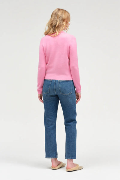 Flamingo-Pink Pure Cashmere Camille Cardigan