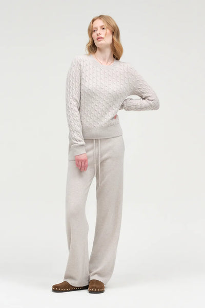 Chinchilla Pure Cashmere Cable Sweater