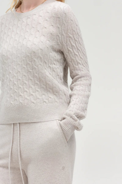 Chinchilla Pure Cashmere Cable Sweater