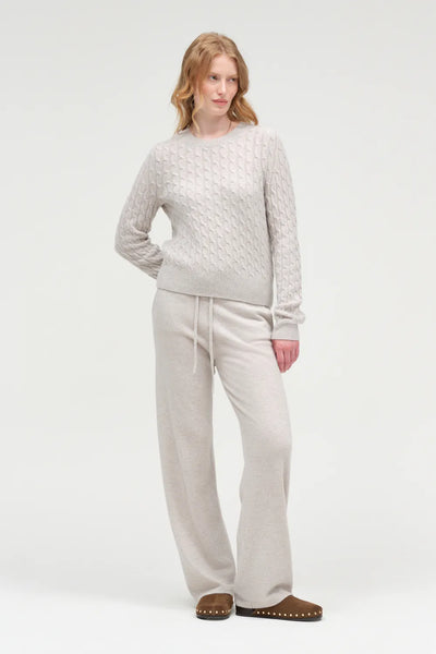 Chinchilla Pure Cashmere Cable Sweater