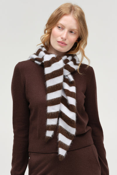 Baby-Blue Chocolate Brushed Merino Triangle Scarf