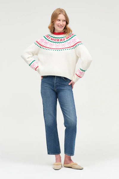 Cream Wool-Cashmere Let's Be Merry Sweater