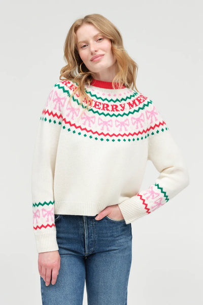 Cream Wool-Cashmere Let's Be Merry Sweater