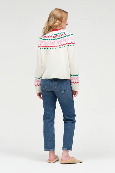 Cream Wool-Cashmere Let's Be Merry Sweater