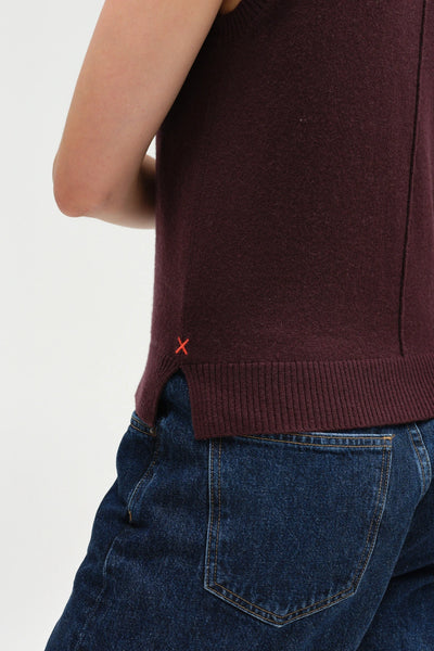 Aubergine Wool-Cashmere Tank