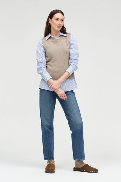 Warm-Oatmeal Wool-Cashmere Tank