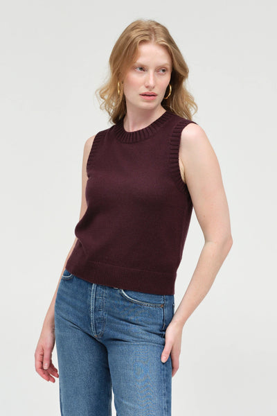Aubergine Wool-Cashmere Tank