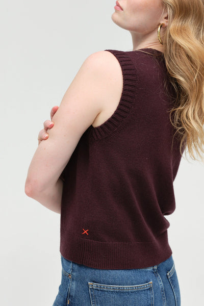Aubergine Wool-Cashmere Tank