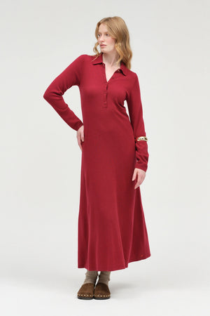 cherry-wool-cashmere-a-line-polo-dress