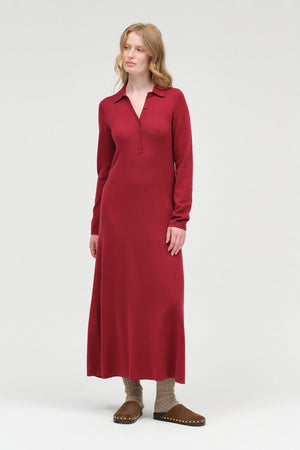 cherry-wool-cashmere-a-line-polo-dress
