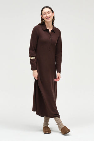 chocolate-wool-cashmere-a-line-polo-dress