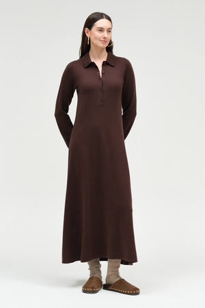 chocolate-wool-cashmere-a-line-polo-dress