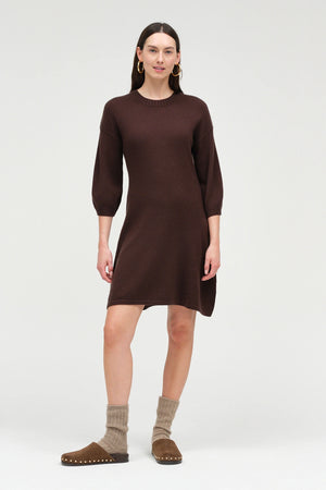 chocolate-wool-cashmere-wide-sleeve-dress
