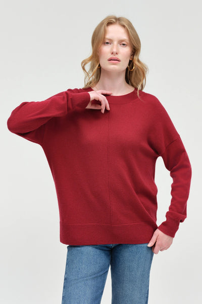 Cherry Wool-Cashmere Slouchy Sweater