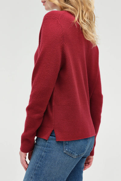 Cherry Wool-Cashmere Slouchy Sweater
