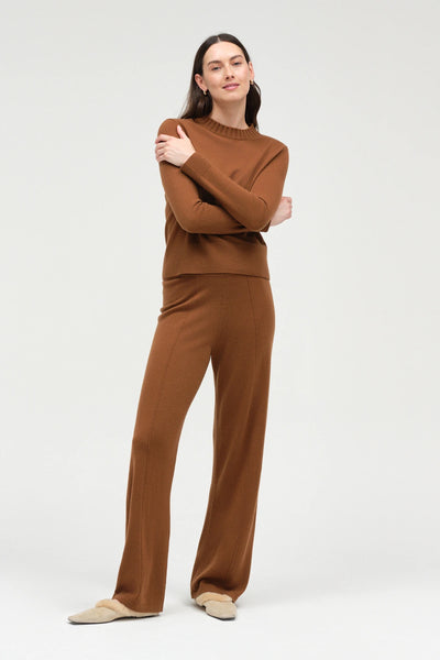 Toffee Wool-Cashmere Cropped Sweater