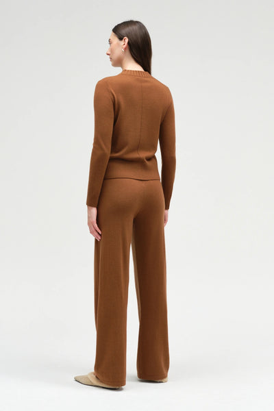 Toffee Wool-Cashmere Cropped Sweater