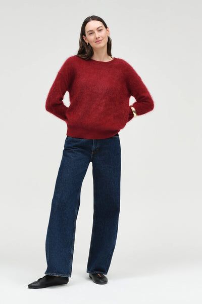 Cherry Brushed Cashmere Crew Neck Sweater