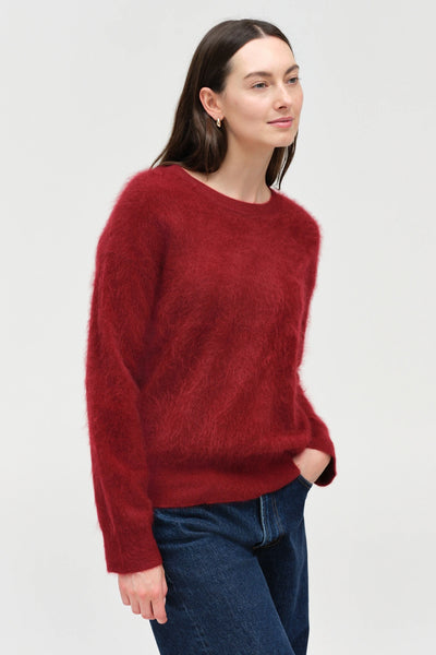 Cherry Brushed Cashmere Crew Neck Sweater