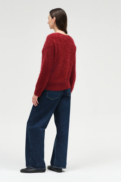 Cherry Brushed Cashmere Crew Neck Sweater