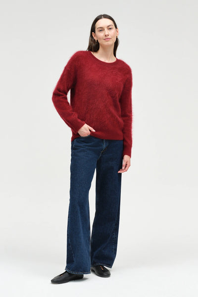 Cherry Brushed Cashmere Crew Neck Sweater