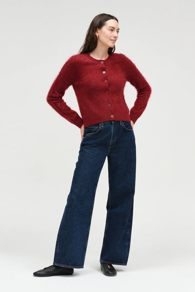 Cherry Brushed Cashmere Cardigan