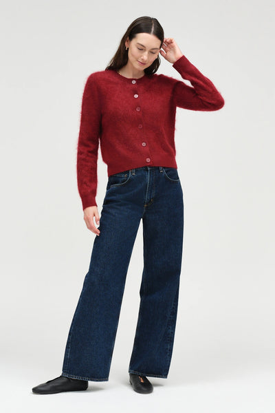 Cherry Brushed Cashmere Cardigan