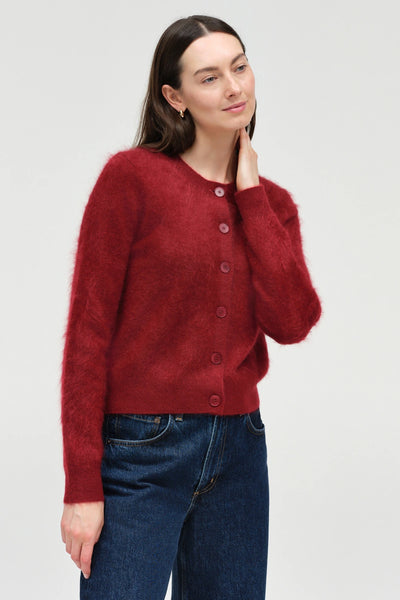 Cherry Brushed Cashmere Cardigan