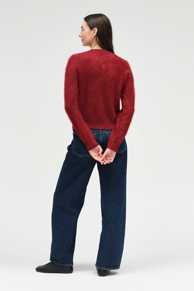 Cherry Brushed Cashmere Cardigan