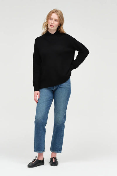 Black Pure Cashmere Soft Wrap Sweater