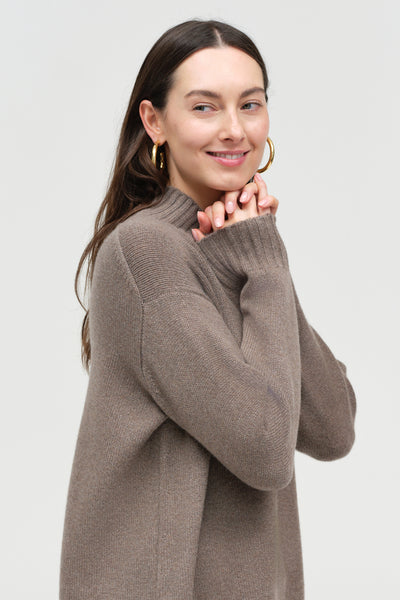 Warm-Oatmeal Pure Cashmere Soft Wrap Sweater