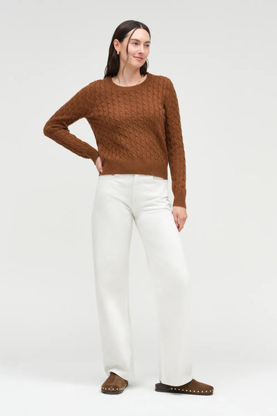 Toffee Pure Cashmere Cable Sweater