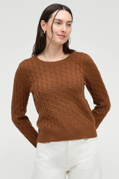 Toffee Pure Cashmere Cable Sweater