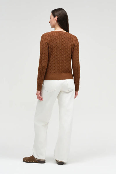 Toffee Pure Cashmere Cable Sweater