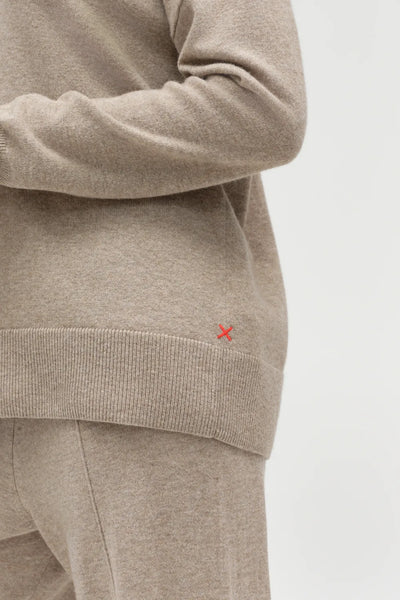 Warm-Oatmeal Pure Cashmere Slouchy Sweater