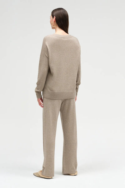 Warm-Oatmeal Pure Cashmere Slouchy Sweater