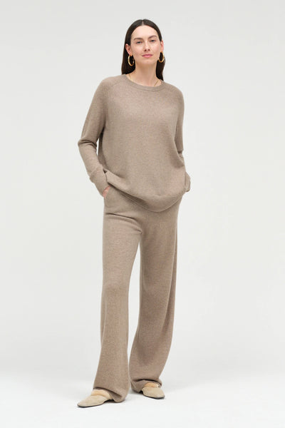 Warm-Oatmeal Pure Cashmere Slouchy Sweater