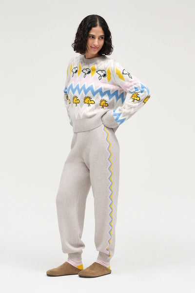 Multi Wool-Cashmere Snoopy Fairisle Sweater