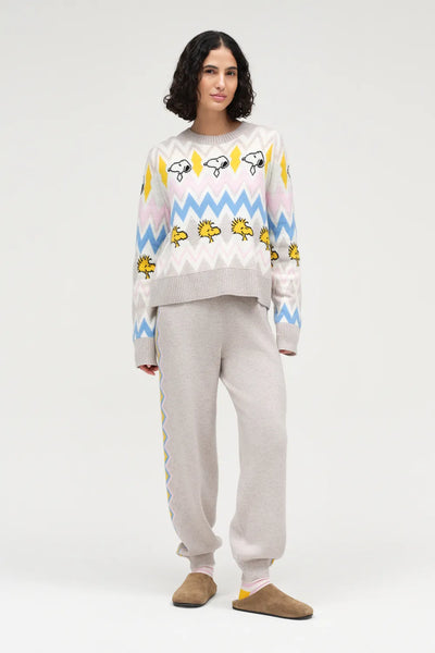 Multi Wool-Cashmere Snoopy Fairisle Sweater