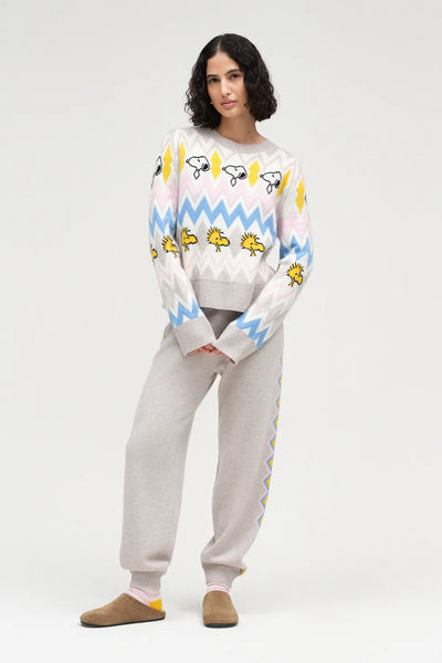 Multi Wool-Cashmere Snoopy Fairisle Sweater
