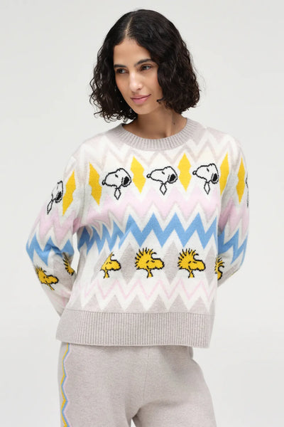Multi Wool-Cashmere Snoopy Fairisle Sweater