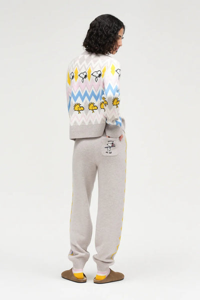 Multi Wool-Cashmere Snoopy Ski Track Pants