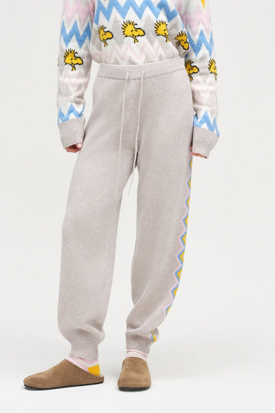 Multi Wool-Cashmere Snoopy Ski Track Pants